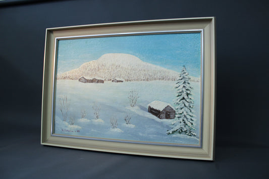 K. Sveholmの冬景色画 – キャンバスに油彩 1993