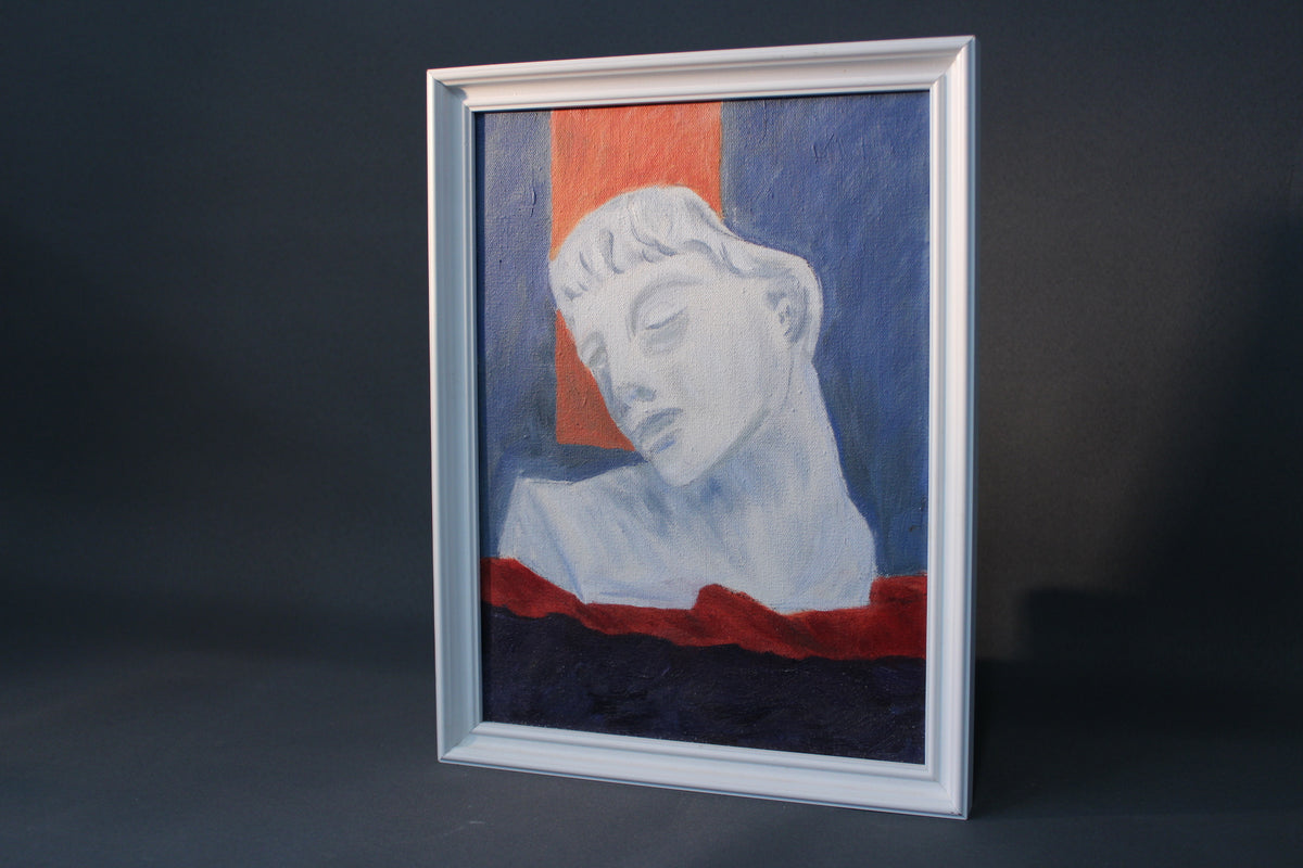 Modern oil painting - classical sculpture motif, unsigned